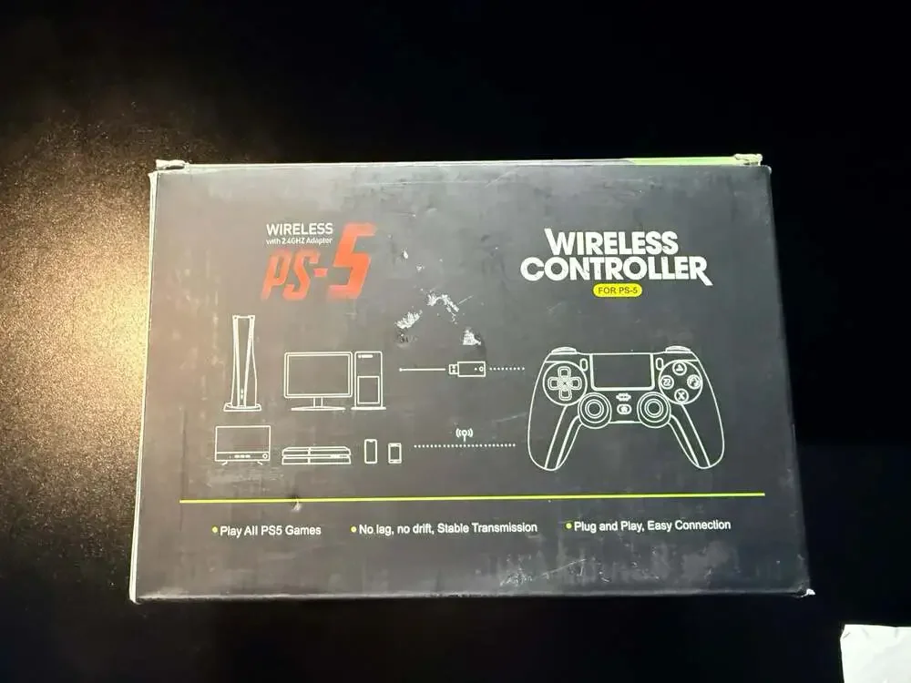 Third-Party Wireless Controller for PS5 with 2.4GHz Adapter